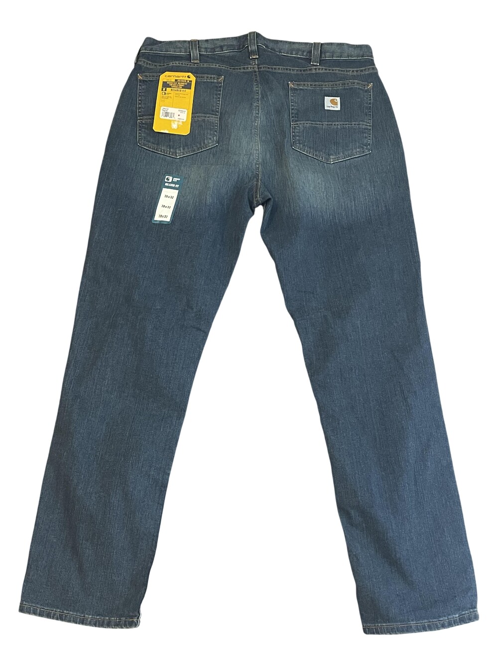 Carhartt Rugged Flex Jeans Mens 38x32 Blue Relaxed Fit Tapered Stretch Denim